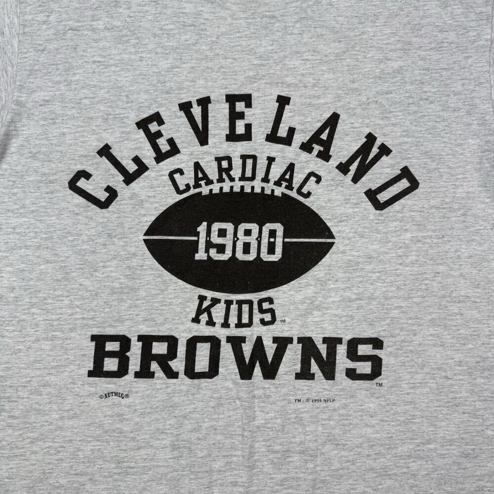 Vintage 1994 Cleveland Browns 1980 Cardiac Kids Nutmeg Throwback T Shirt XL USA - Picture 2 of 11